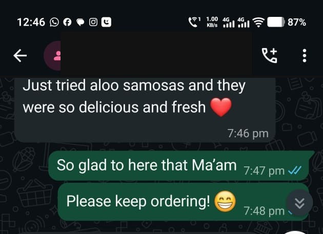 Customer review - samosas